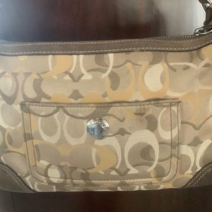 Coach suede trimmed logo purse